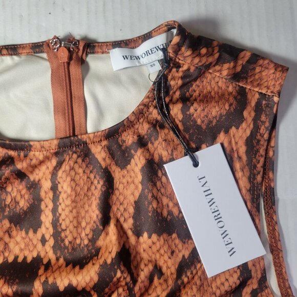 We Wore What Women Snake Print Cider Muscle Sleeveless Mini Dress Size XS - Picture 5 of 8